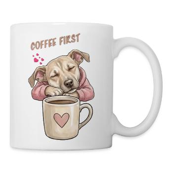 Coffee First Pup Cozy Mug Illustration - Coffee/Tea Mug - white - Right