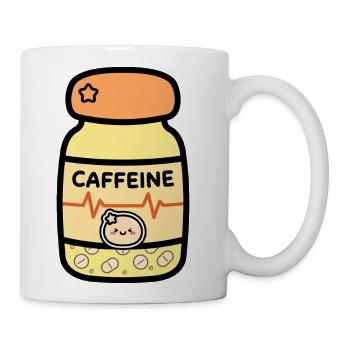 Caffeine Kawaii Capsule Bottle - Coffee/Tea Mug - white - Right