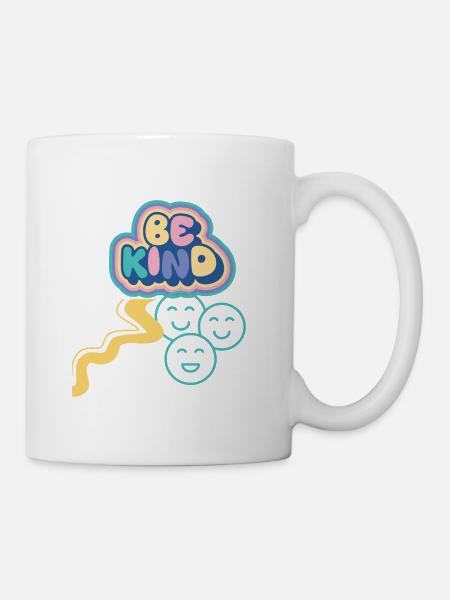 Playful Be Kind Cloud Design -For All Ages - Coffee/Tea Mug - white
