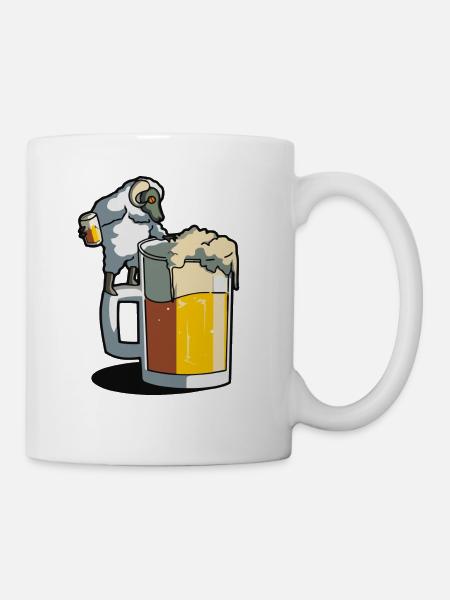 sheep hitch a beer - Coffee/Tea Mug - white