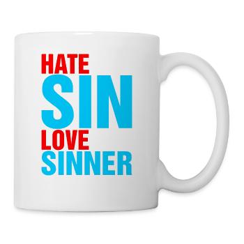 Hate The Sin Love The Sinner - Coffee/Tea Mug - white - Right