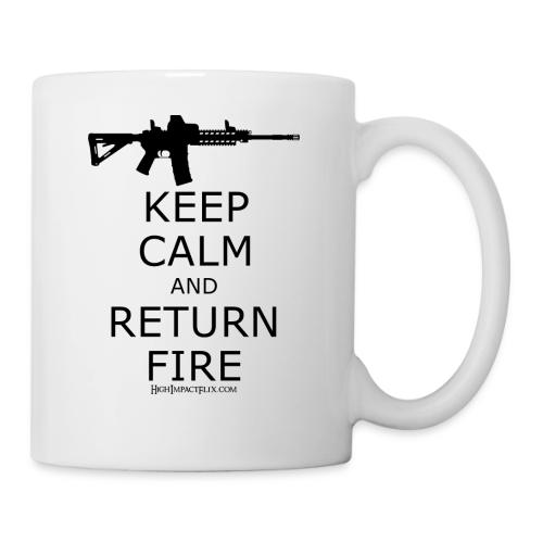 KEEP CALM RETURN FIRE BLACK - Coffee/Tea Mug