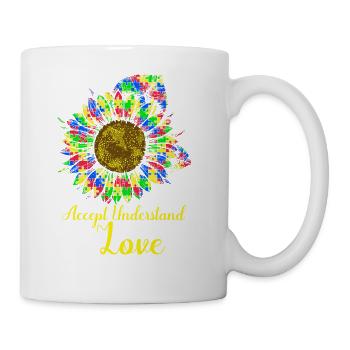 Accept Understand Loveautism awareness T-Shirt - Coffee/Tea Mug - white - Right
