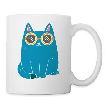 Customizable Blue Cat Wearing Sunglasses - Coffee/Tea Mug - white - Right