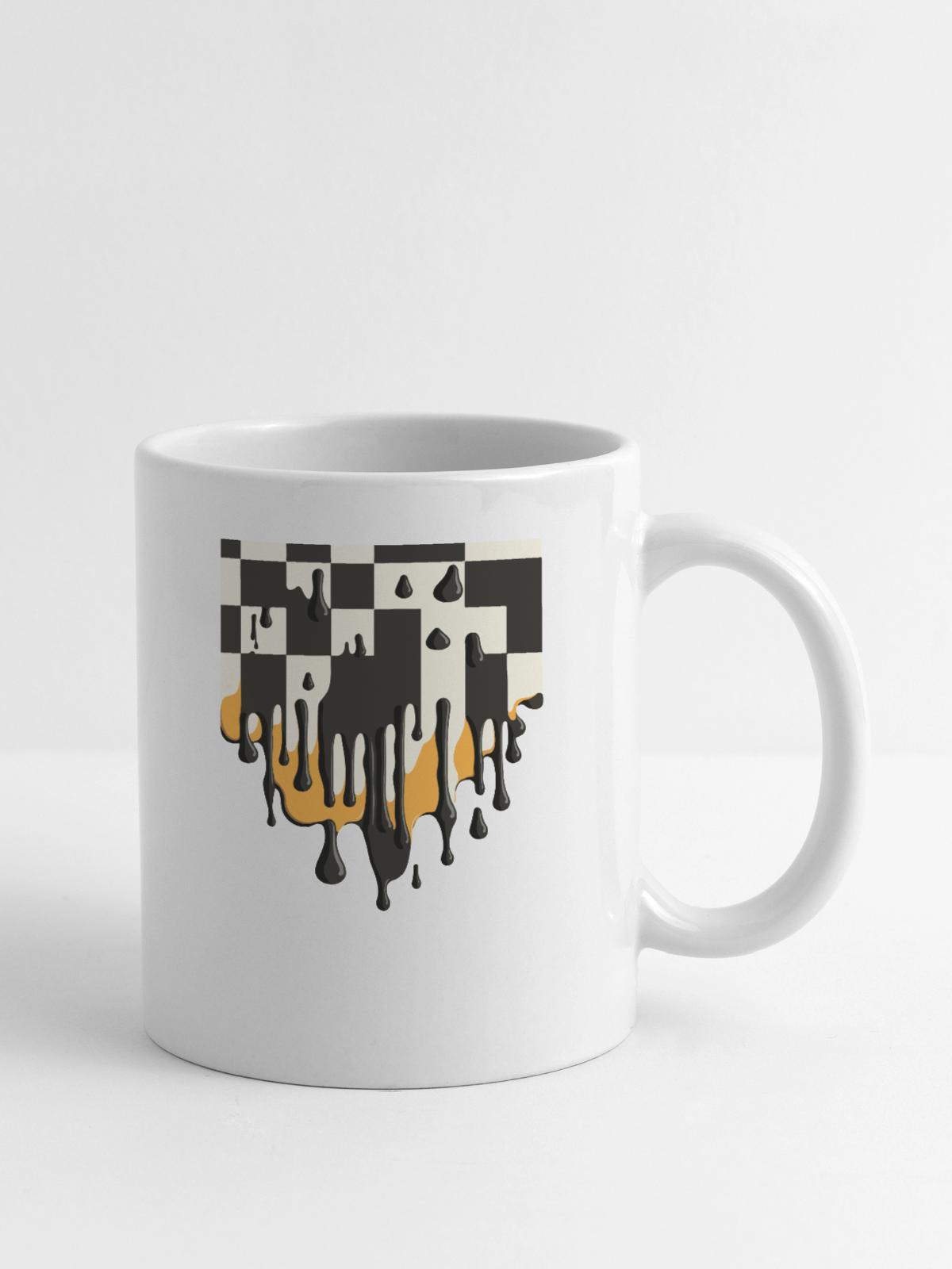 Melting Checkerboard - Coffee/Tea Mug - white - Right