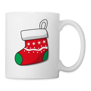 Cute Christmas Sock Design - Coffee/Tea Mug - white - Right