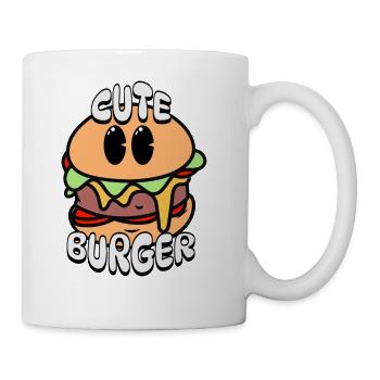 cute burger for foodie - Coffee/Tea Mug - white - Right