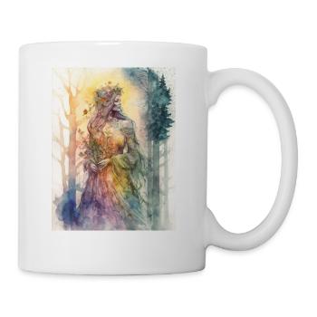 Nature Goddess - Woodland Witchy Forest Greenwoman - Coffee/Tea Mug - white - Right