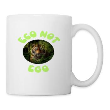 Eco not ego climate change design12 - Coffee/Tea Mug - white - Right