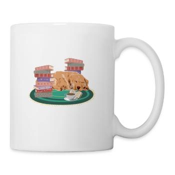 books and coffee and dogs and social justice31 - Coffee/Tea Mug - white - Right