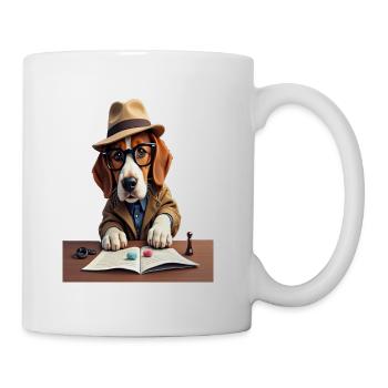 Sock Mystery Detective Dog - Coffee/Tea Mug - white - Right
