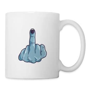 Fuck you middle finger girl woman gift - Coffee/Tea Mug - white - Right