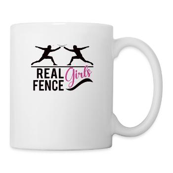 Female Fencing Girl Fencer Fence - Coffee/Tea Mug - white - Right