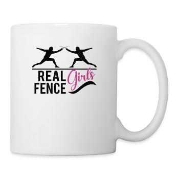Female Fencing Girl Fencer Fence - Coffee/Tea Mug - white - Right