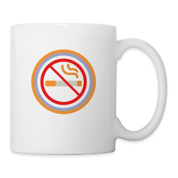 No Smoking Sign Cigarette Icon With Red Prohibited - Coffee/Tea Mug - white - Right
