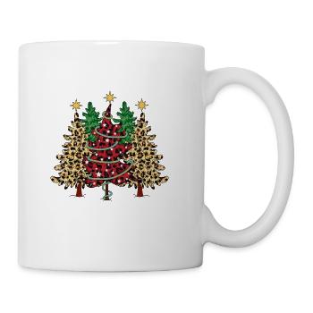 Pine Tree Leopard Print, Christmas Trees, - Coffee/Tea Mug - white - Right