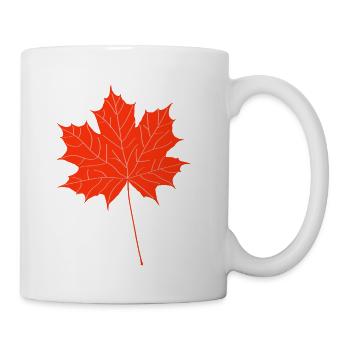 Red maple leaf - Coffee/Tea Mug - white - Right