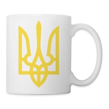 Ukraine Coat of Arms gold - Coffee/Tea Mug - white - Right