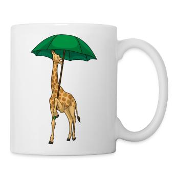 Giraffe Raining Umbrella - Coffee/Tea Mug - white - Right