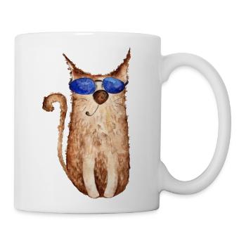 SCRUFFY CAT FUNNY CAT - Coffee/Tea Mug - white - Right