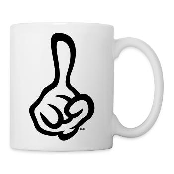Raised Index Finger (Right Hand / 1C) - Coffee/Tea Mug - white - Right