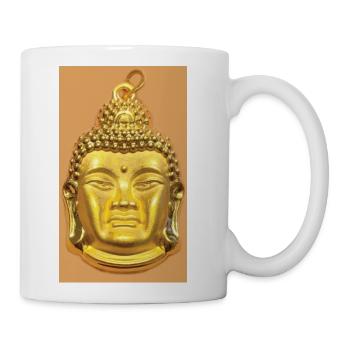 Funny Buddha expression with a disgusted face - Coffee/Tea Mug - white - Right