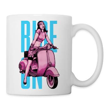Retro Pop Scooter Girl - Coffee/Tea Mug - white - Right