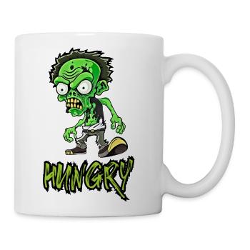 Funny Little Green Zombie Illustration- - Coffee/Tea Mug - white - Right
