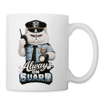 Always On Guard - Persian Security Cat - Coffee/Tea Mug - white - Right
