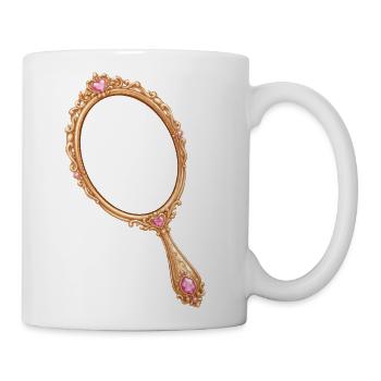 Hand mirror for personal photos & designs - Coffee/Tea Mug - white - Right