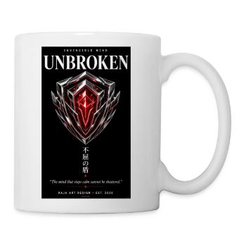 Unbroken Cyberpunk Chrome Aegis Shield Graphic Tee - Coffee/Tea Mug - white - Right