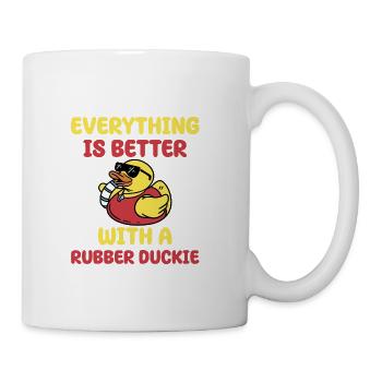 Awesome Rubber Duckie Quote Funny Ducky - Coffee/Tea Mug - white - Right