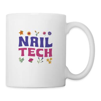 Nail Tech Floral Outfit Nail Salon - Coffee/Tea Mug - white - Right