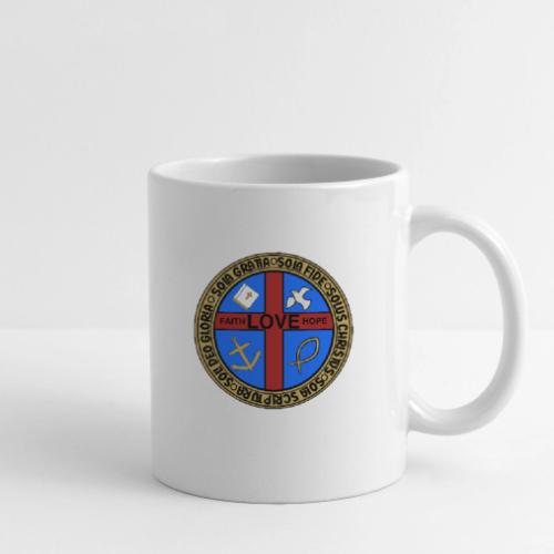 Five Solas Faith Hope Love Shirt–Christian Symbols - Coffee/Tea Mug