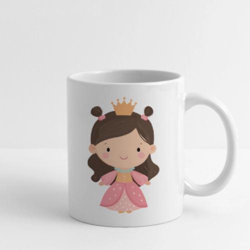Cute Cartoon Little Princess Standing and Smiling - Coffee/Tea Mug