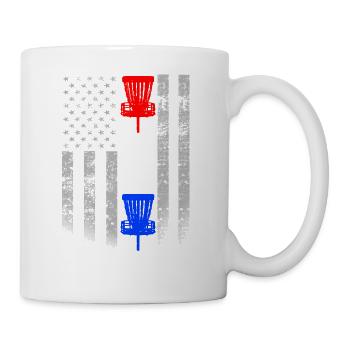 Red White and Blue Disc Golf Flag Hoodie - Coffee/Tea Mug - white - Right