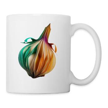 Origami Onion: Artistic Paper Craft of a Vegetable - Coffee/Tea Mug - white - Right
