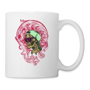 Cool Skull Ornament - Coffee/Tea Mug - white - Right