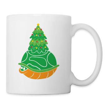 Xmas Christmas Turtle Fir Tree Lights - Coffee/Tea Mug - white - Right