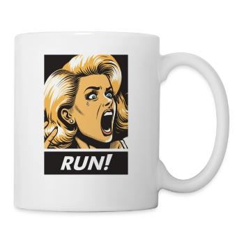 retro run girl - Coffee/Tea Mug - white - Right