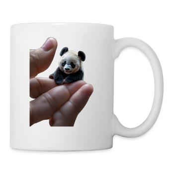 a tiny, finger-sized panda resting - Coffee/Tea Mug - white - Right