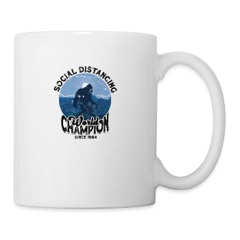 Social Distancing World Champion Since 1984 - - Coffee/Tea Mug - white - Right