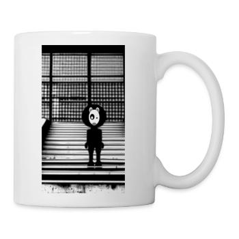 Dog in Hoodie Standing on the Steps - Street Art - Coffee/Tea Mug - white - Right