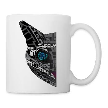 Psytrance Techno Cat EDM Goa Hardstyle Rave - Coffee/Tea Mug - white - Right