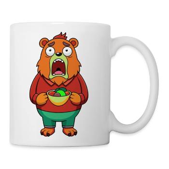 Disgusted Bear with Food in Mouth - Coffee/Tea Mug - white - Right