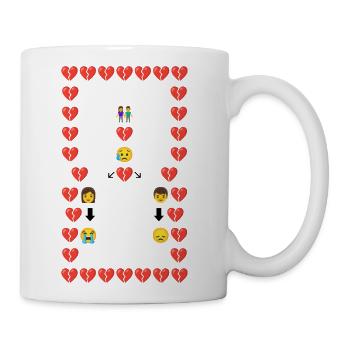 Sad and Broken Heart - Coffee/Tea Mug - white - Right