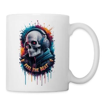 Skull Beats Neon Splash - Coffee/Tea Mug - white - Right