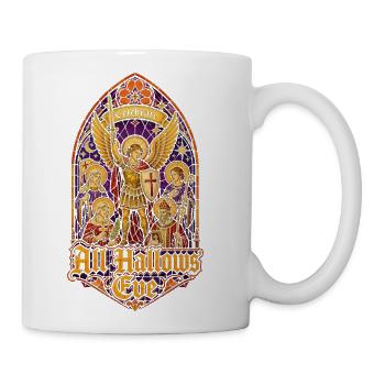 Celebrate All Hallows’ Eve Catholic Saints Stained - Coffee/Tea Mug - white - Right