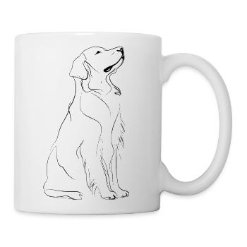 Minimalist Dog Line Art - Coffee/Tea Mug - white - Right