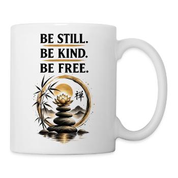  Gold Zen Cairn Lotus Yoga Zen Meditation Decor - Coffee/Tea Mug - white - Right